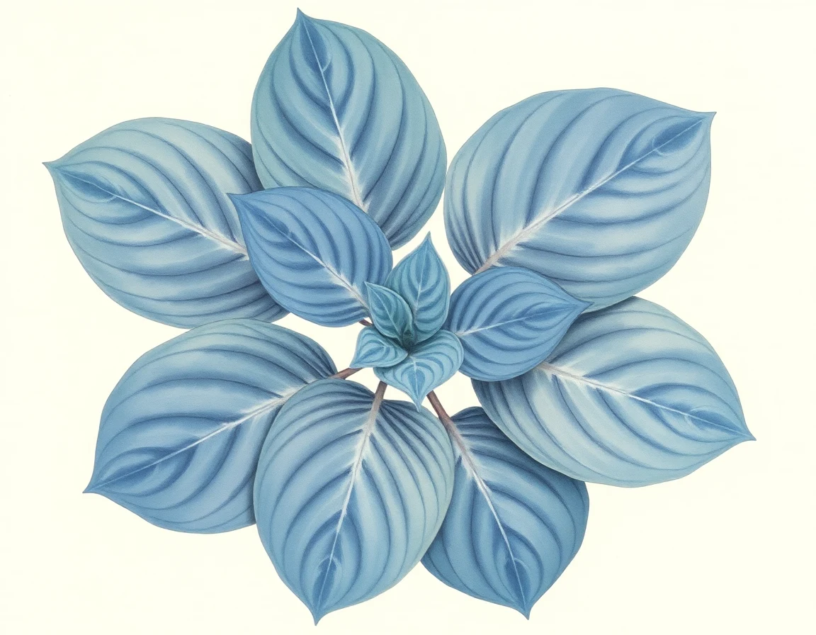 Watercolor illustration of Hosta 'Jabulani'
