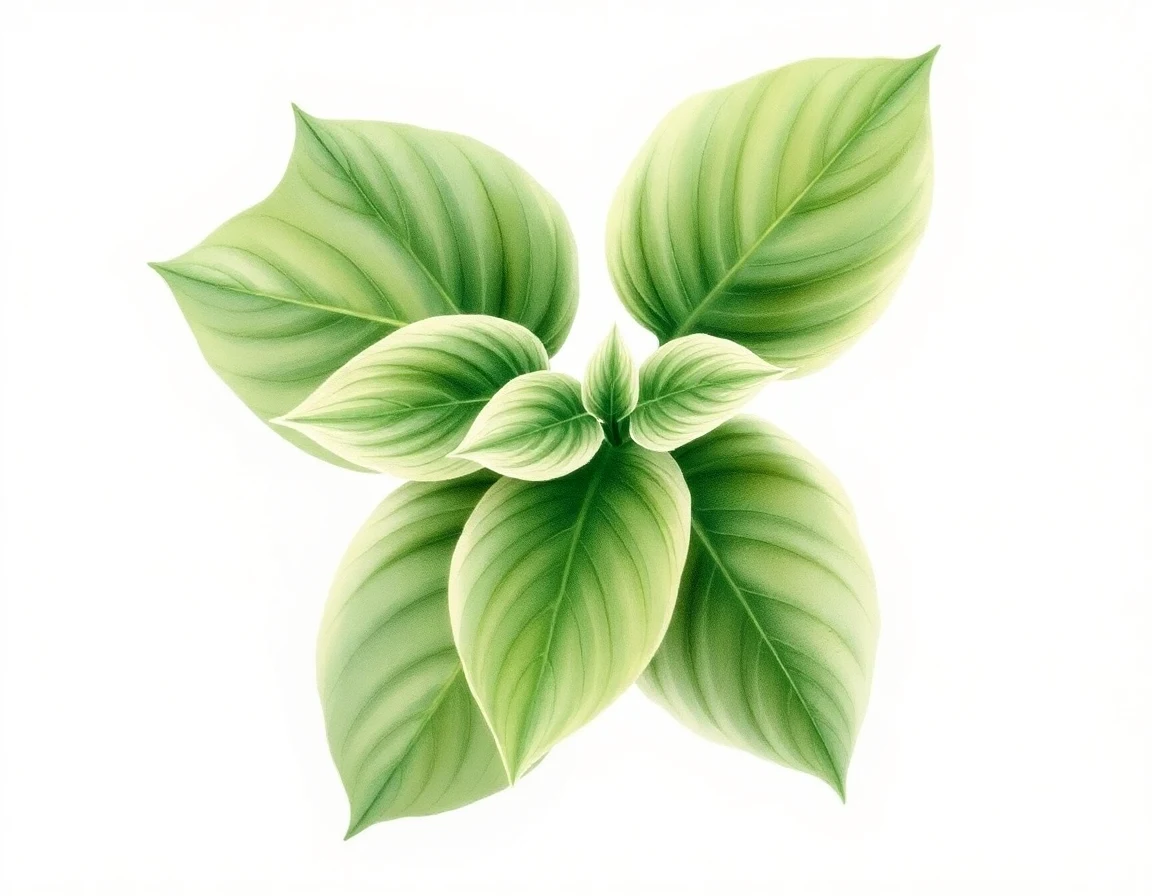 Watercolor illustration of Hosta 'Jack Frost'