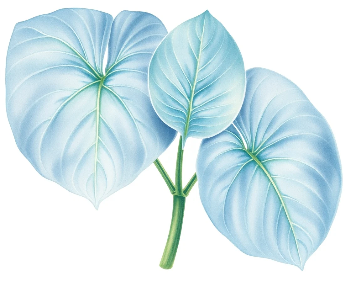 Watercolor illustration of Hosta 'Jack of Diamonds'