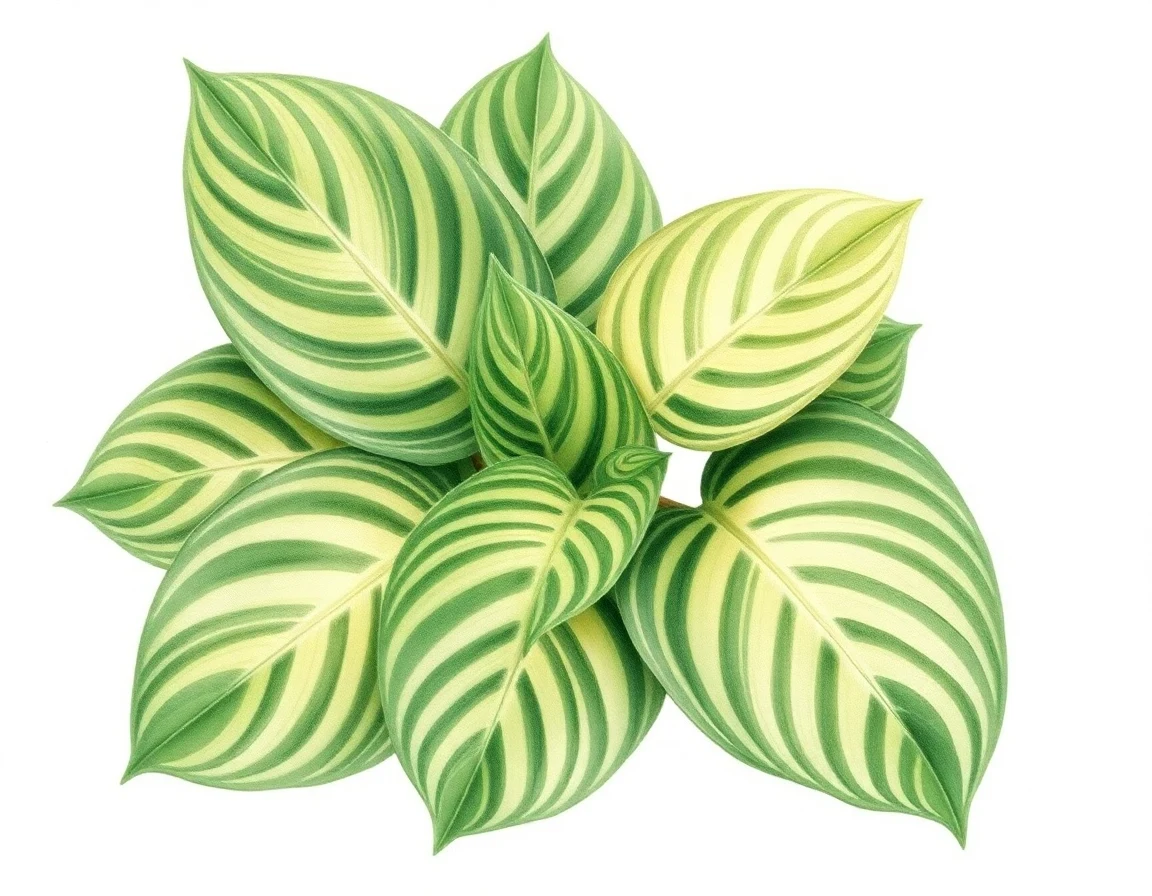 Watercolor illustration of Hosta 'Jade Beauty'