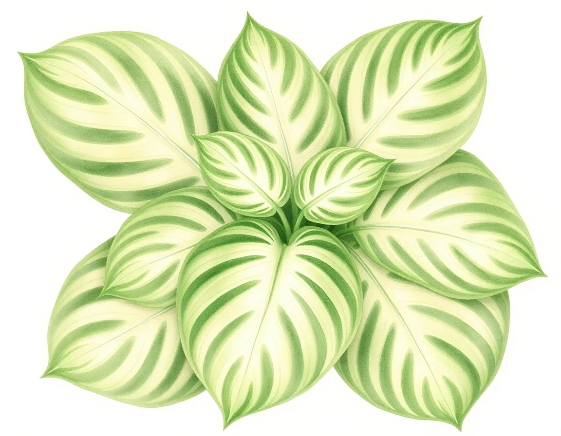 Watercolor illustration of Hosta 'Jade Point'