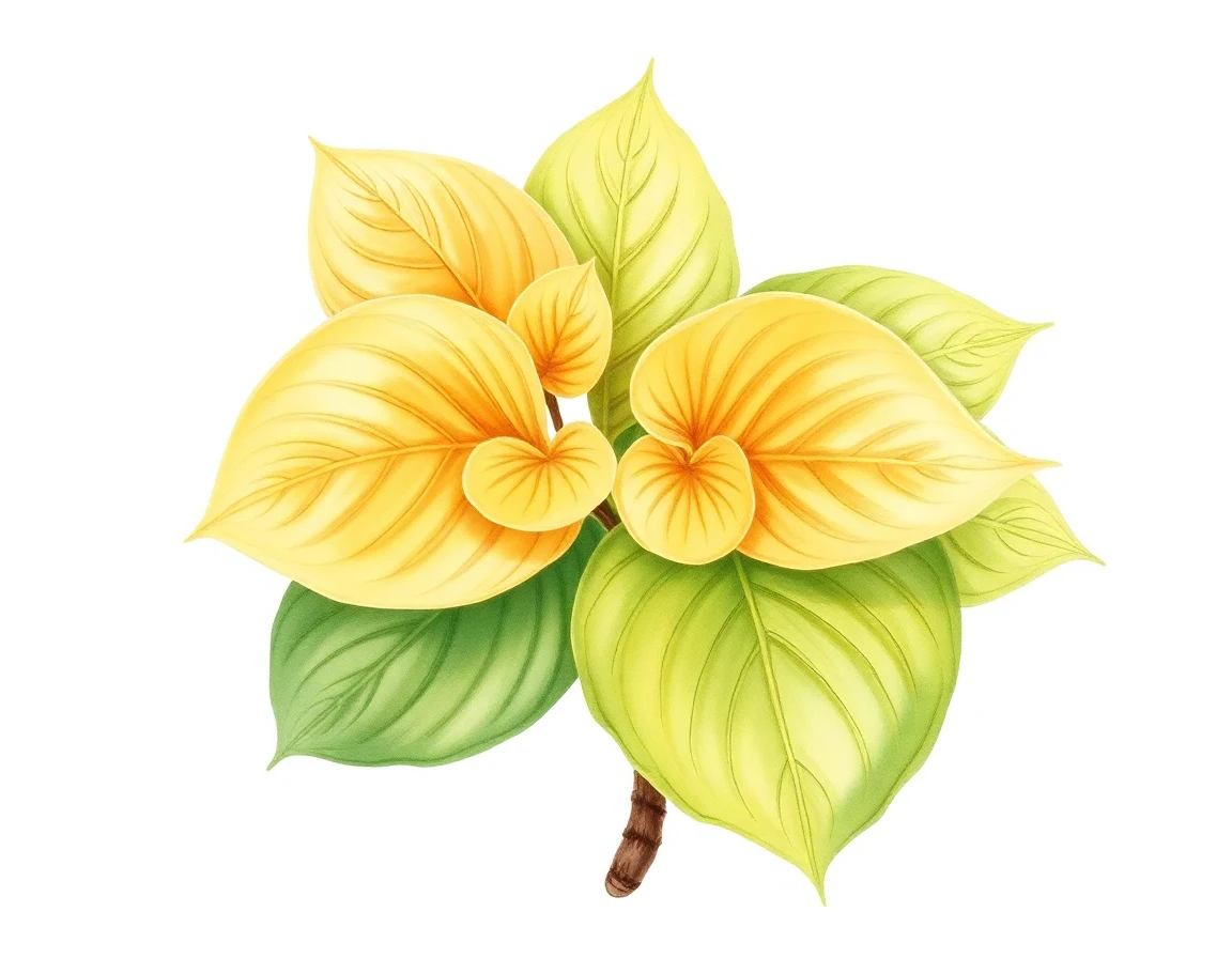 Watercolor illustration of Hosta 'James Buchanan'