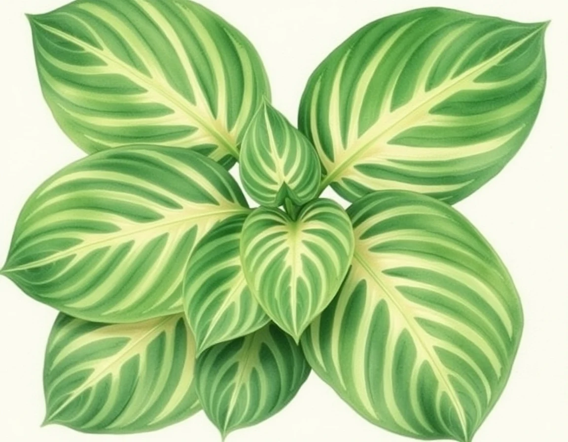 Watercolor illustration of Hosta 'James Knox Polk'
