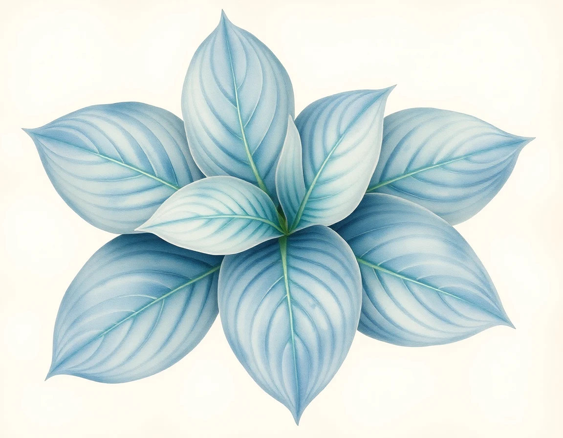 Watercolor illustration of Hosta 'Jammin'