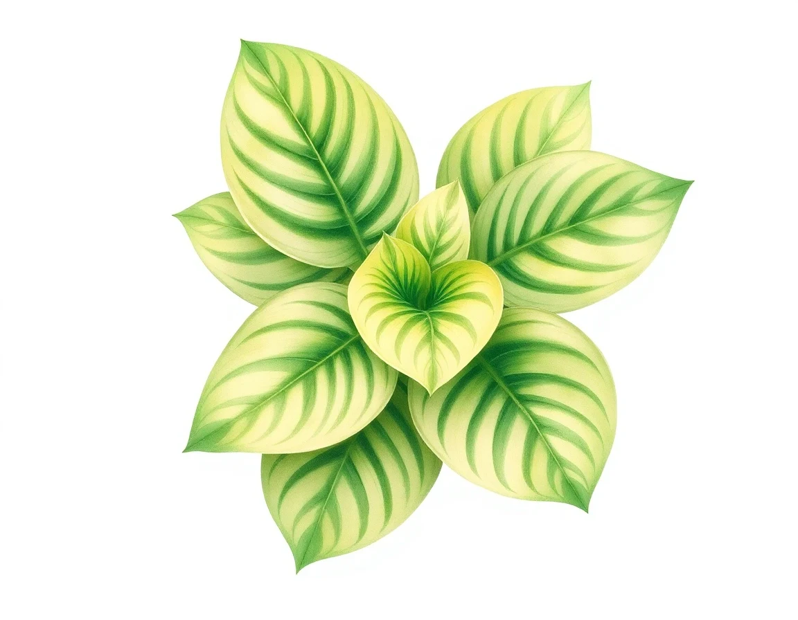 Watercolor illustration of Hosta 'Janet Day'