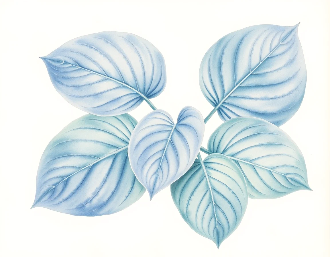Watercolor illustration of Hosta 'Janet's Joy'