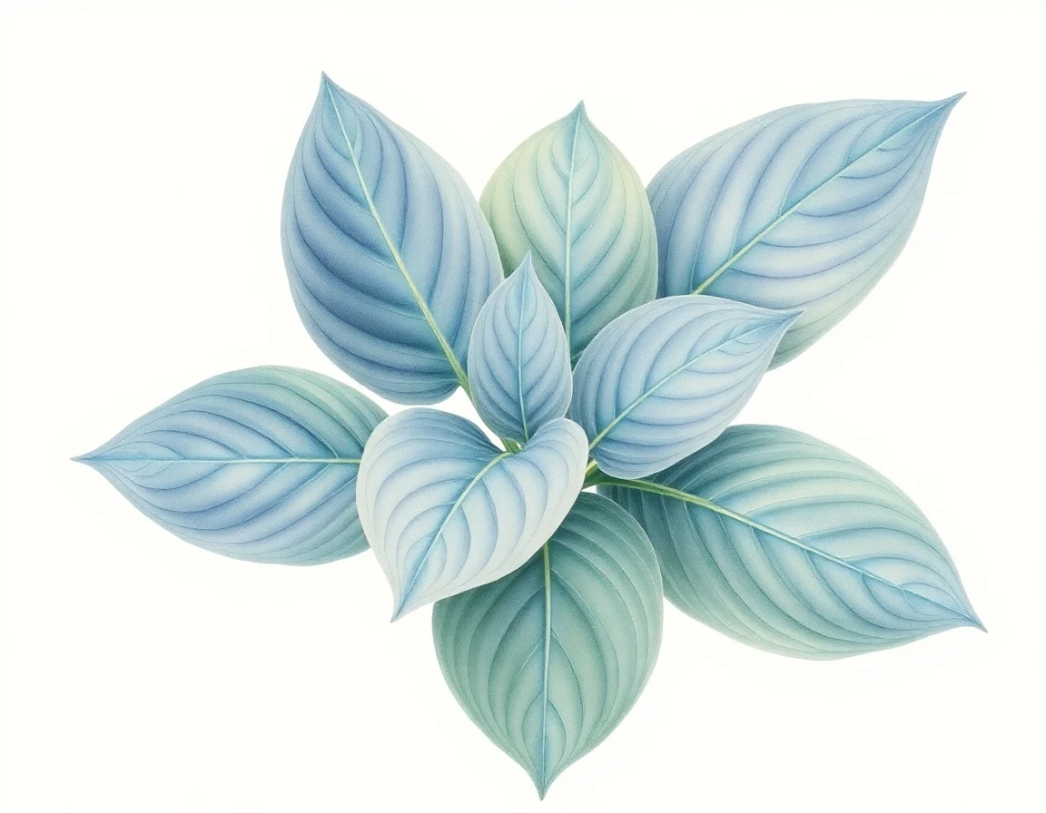 Watercolor illustration of Hosta 'Jason and Katie'