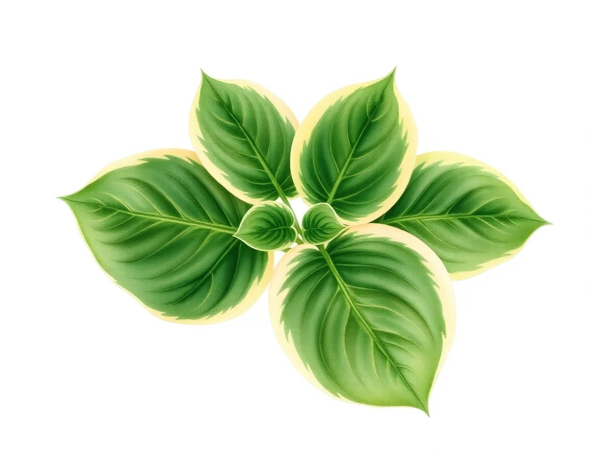 Watercolor illustration of Hosta 'Jason'