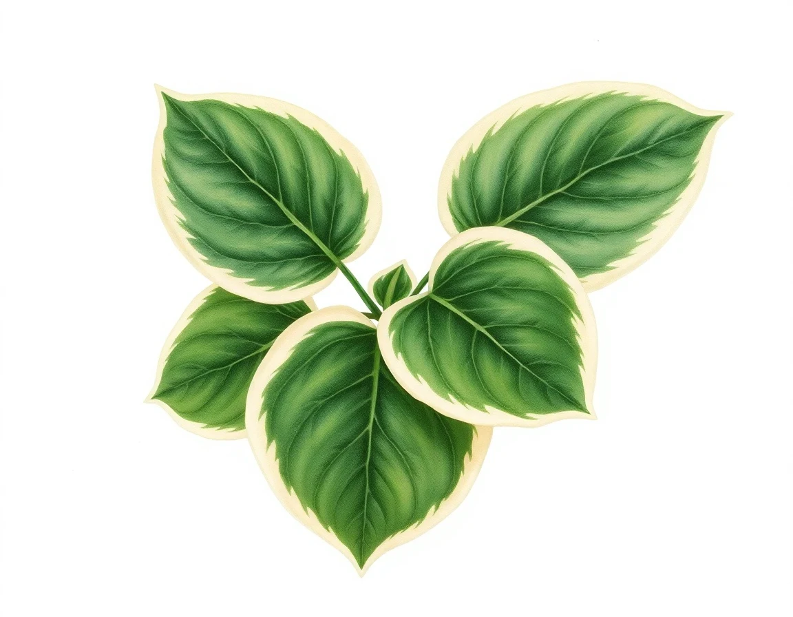 Watercolor illustration of Hosta 'Javelin'