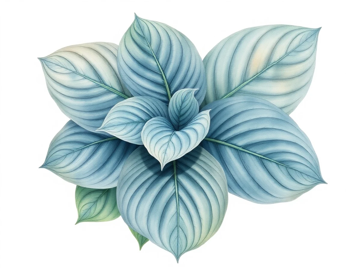 Watercolor illustration of Hosta 'Jay B. Abendroth'