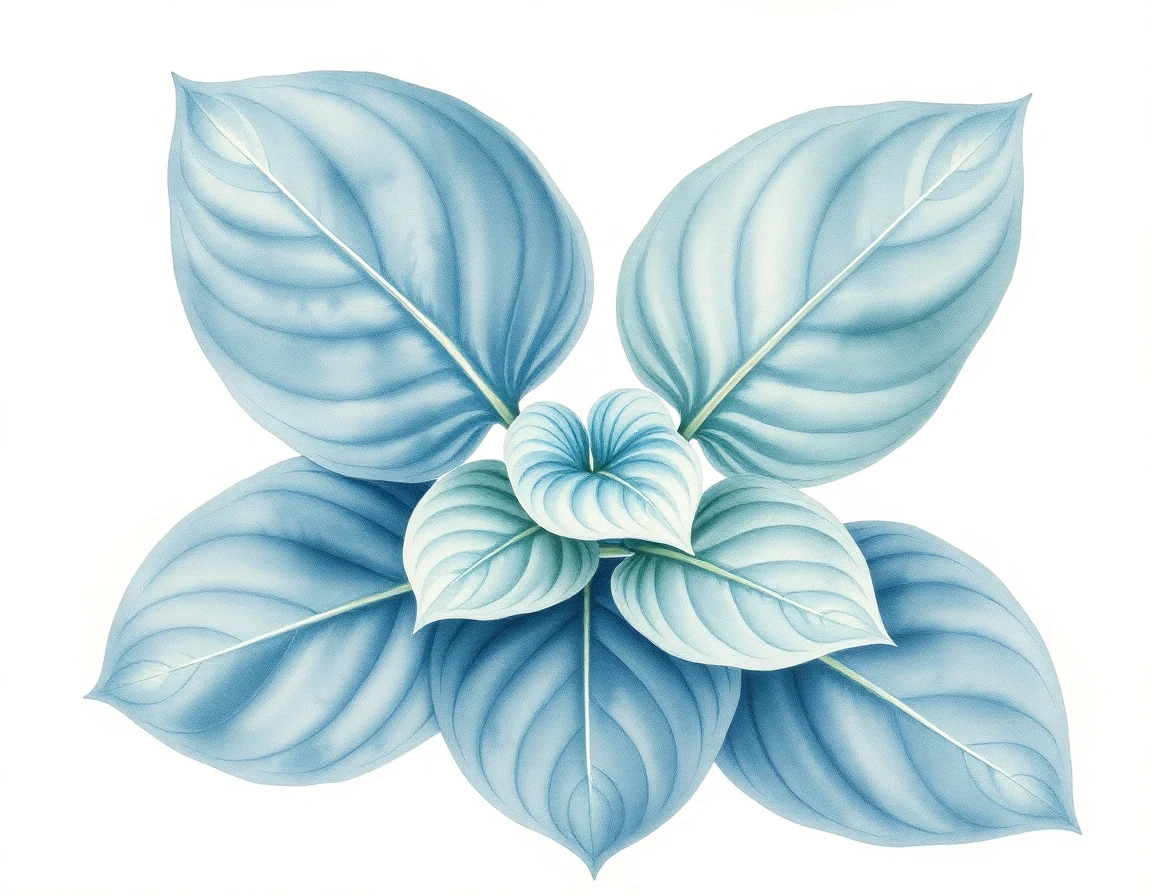 Watercolor illustration of Hosta 'Jay Jay'