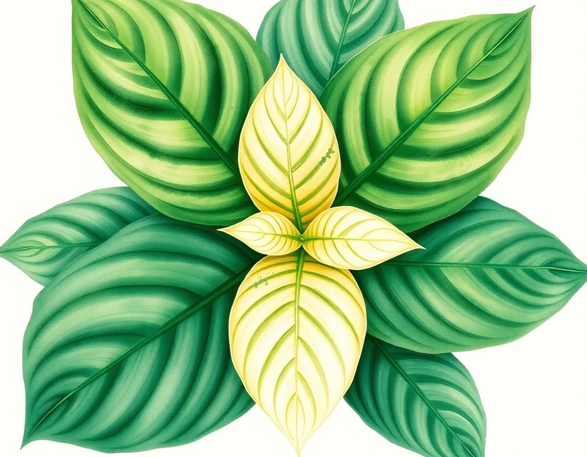 Watercolor illustration of Hosta 'Jay P. Warren'