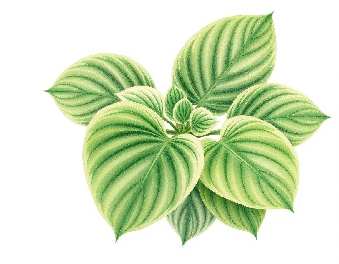 Watercolor illustration of Hosta 'Jayka'