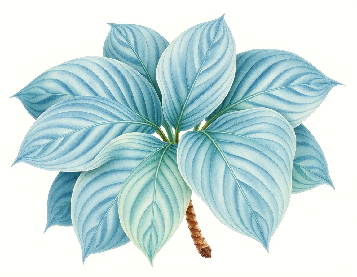 Watercolor illustration of Hosta 'Je me souviens'