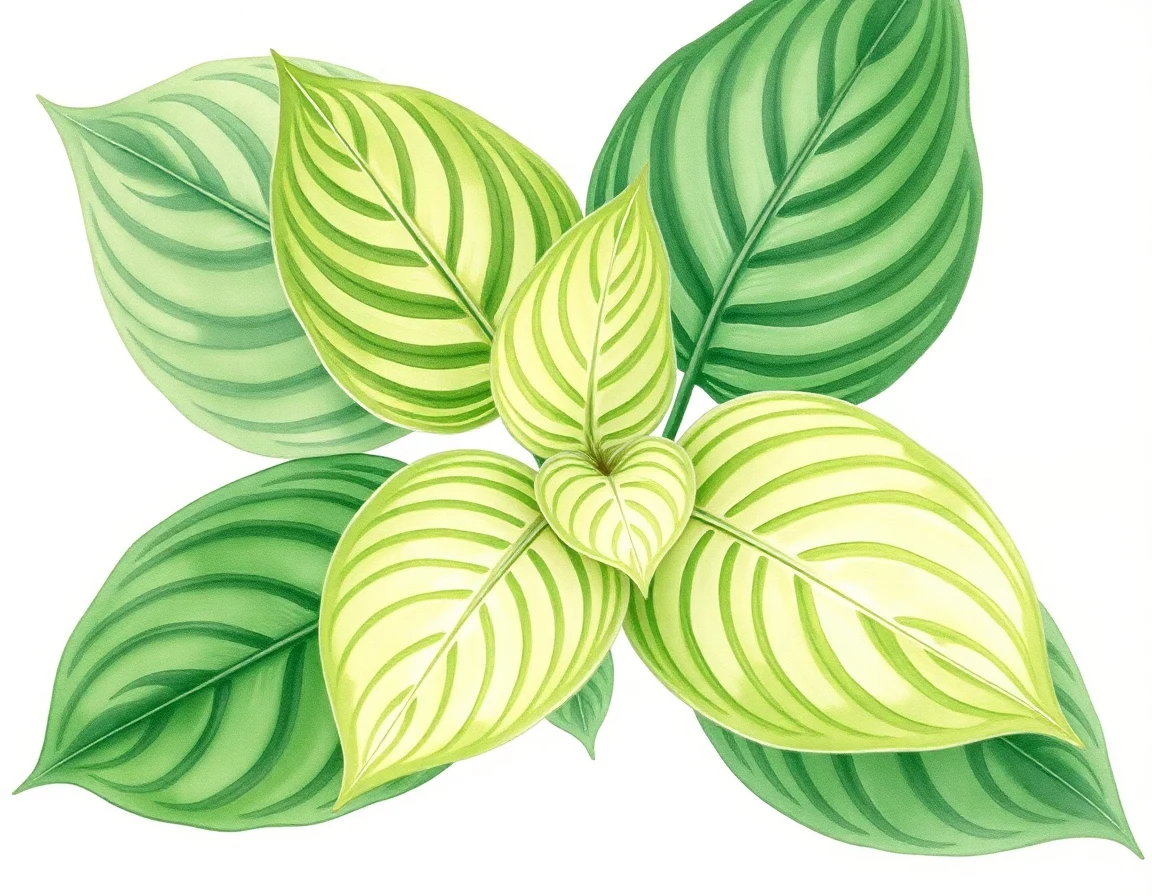 Watercolor illustration of Hosta 'Jelly Belly'