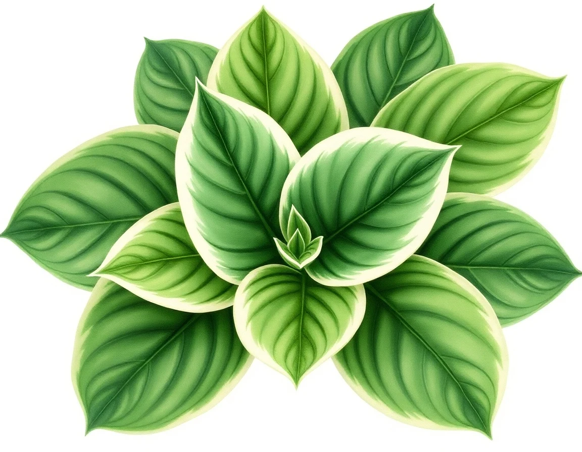 Watercolor illustration of Hosta 'Jen'
