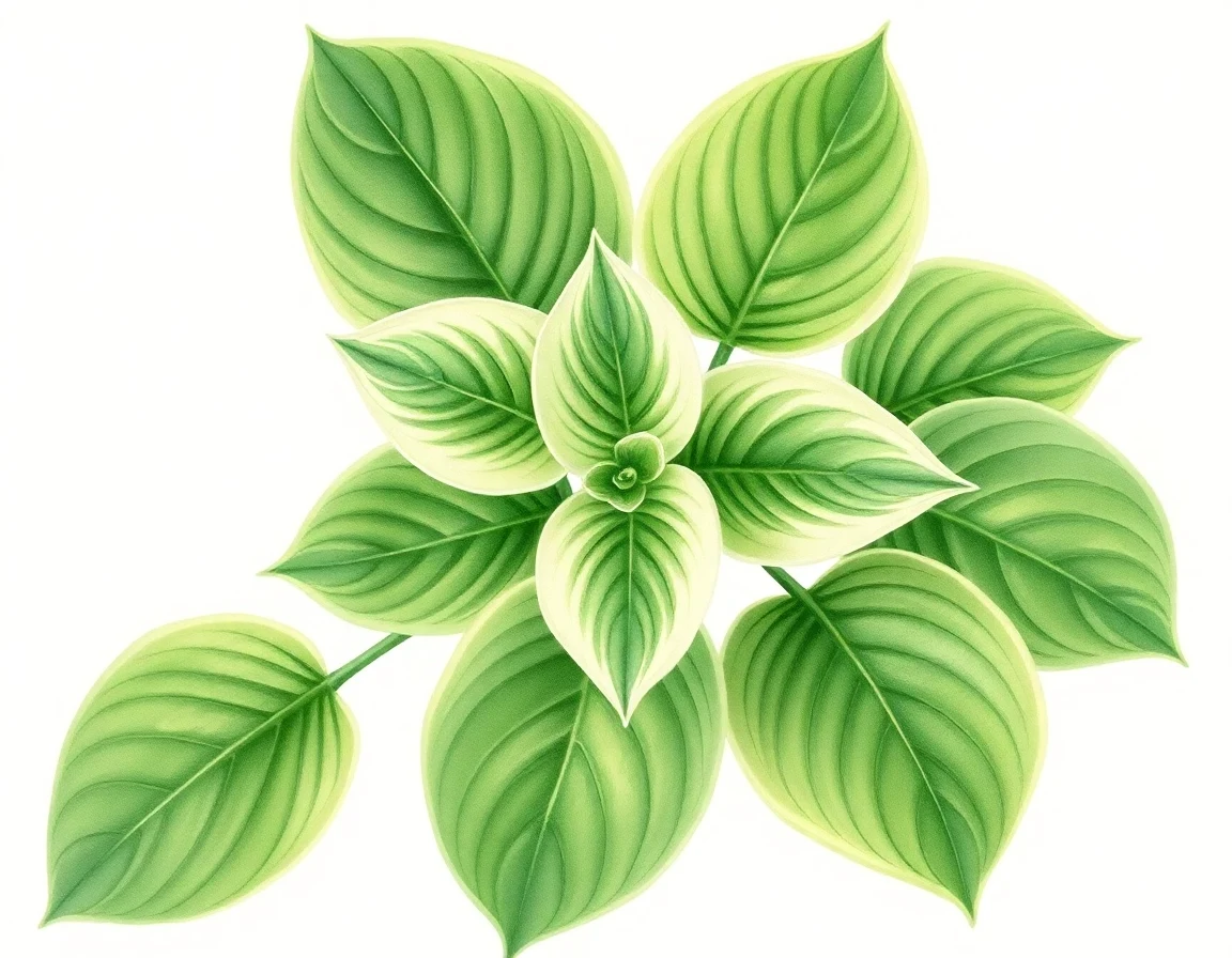 Watercolor illustration of Hosta 'Jennifer Bailey'