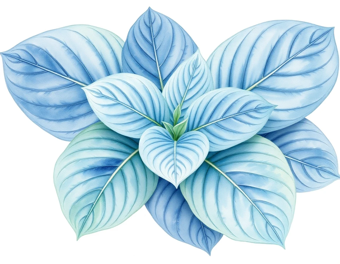 Watercolor illustration of Hosta 'Jessica Lynn'