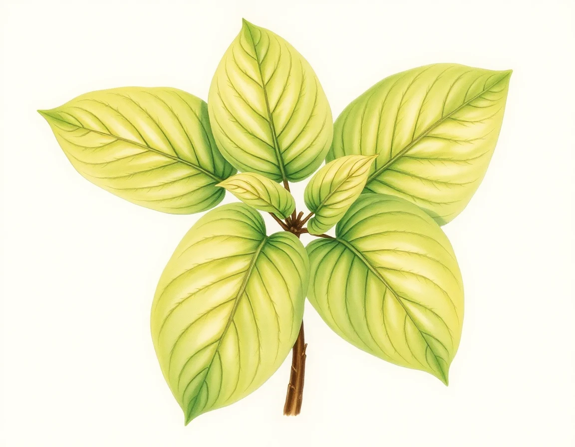 Watercolor illustration of Hosta 'Jezebel'