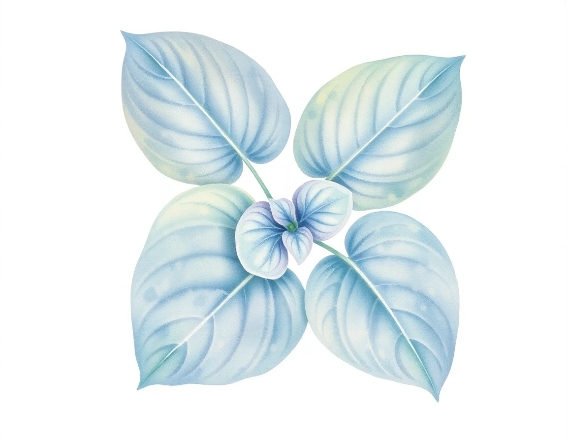 Watercolor illustration of Hosta 'Jigger's Gift'