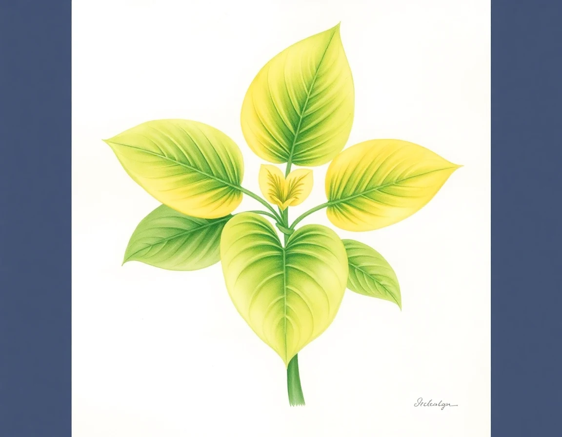 Watercolor illustration of Hosta 'Jilted Lover'