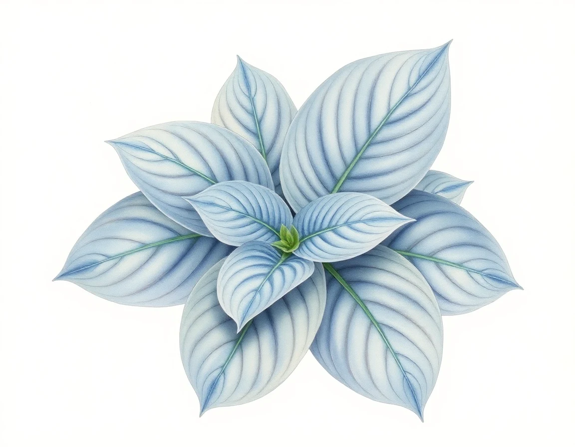 Watercolor illustration of Hosta 'Jim Matthews'