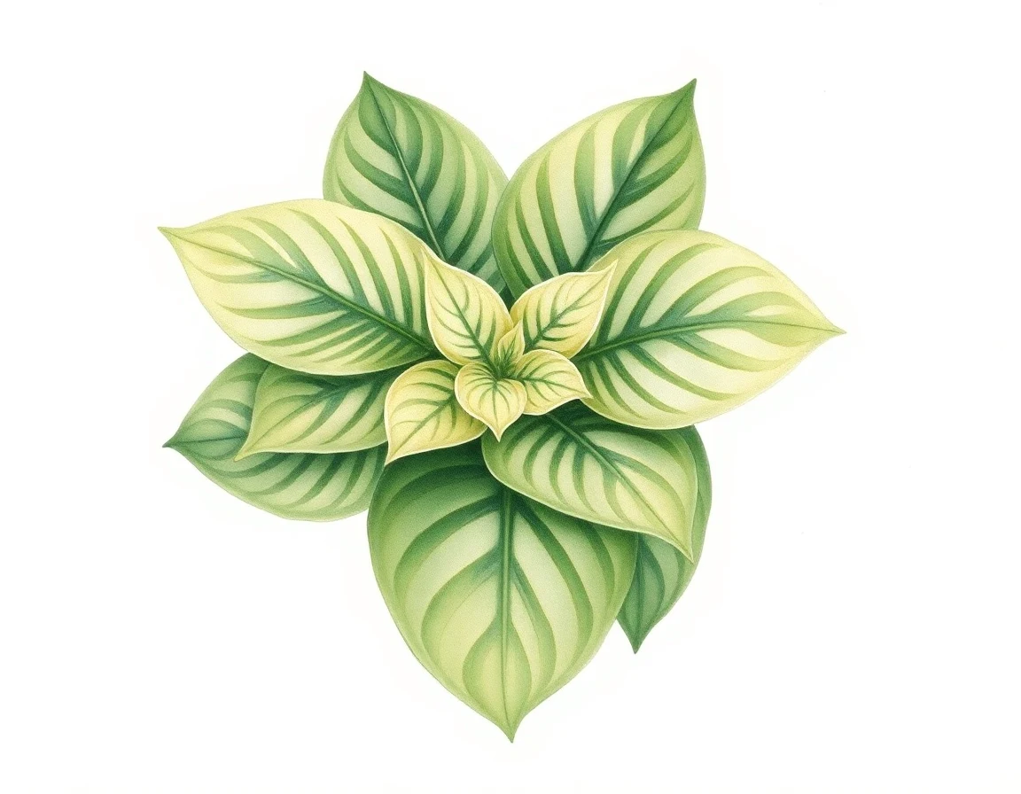 Watercolor illustration of Hosta 'Jiminy Cricket'