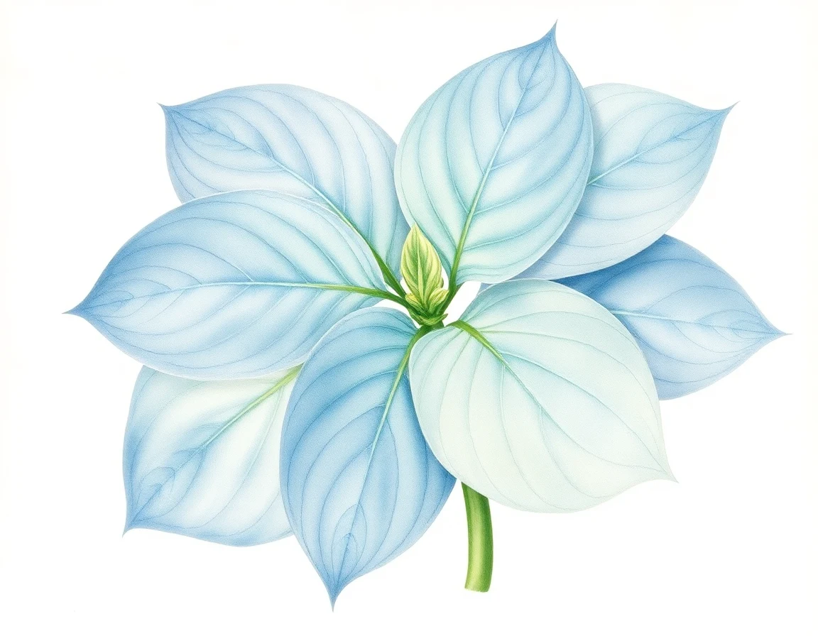 Watercolor illustration of Hosta 'Jipson Place Meteor Crater'