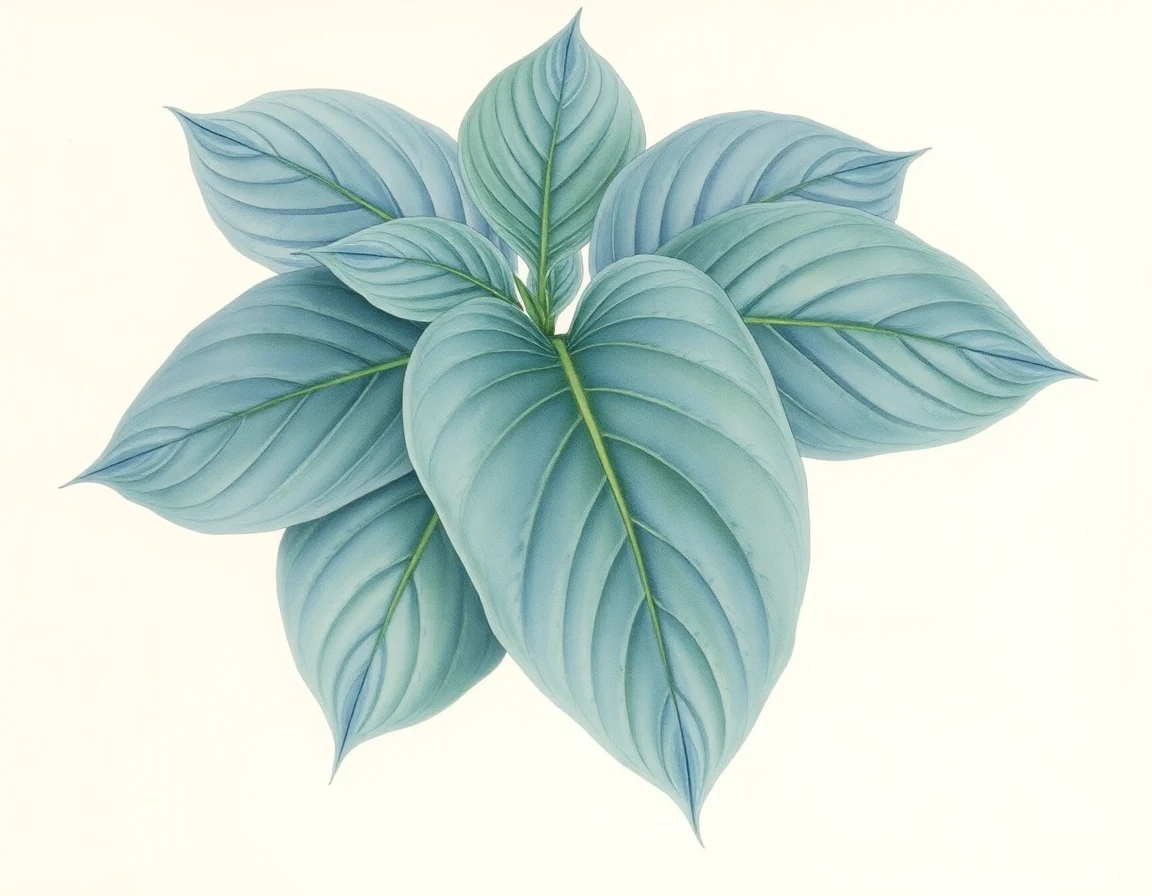 Watercolor illustration of Hosta 'Jipson Place Summer Solstice'