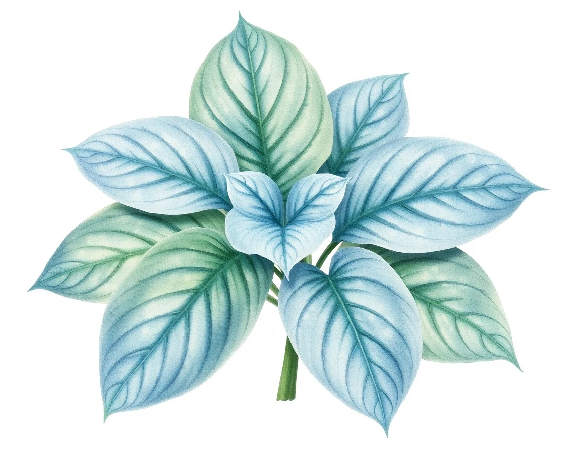Watercolor illustration of Hosta 'Jipson Place Tree Top Lover'