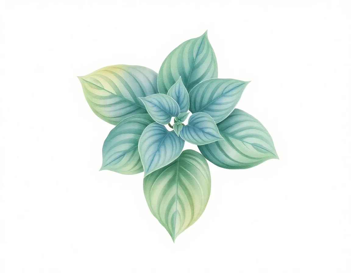 Watercolor illustration of Hosta 'Joanne Johnson'
