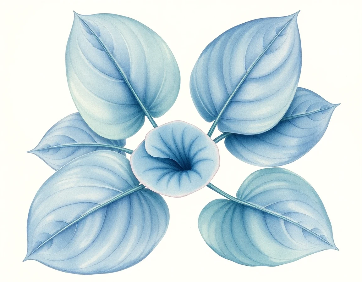 Watercolor illustration of Hosta 'John D. Barnot'