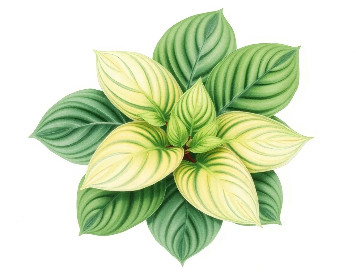 Watercolor illustration of Hosta 'John Diamond'