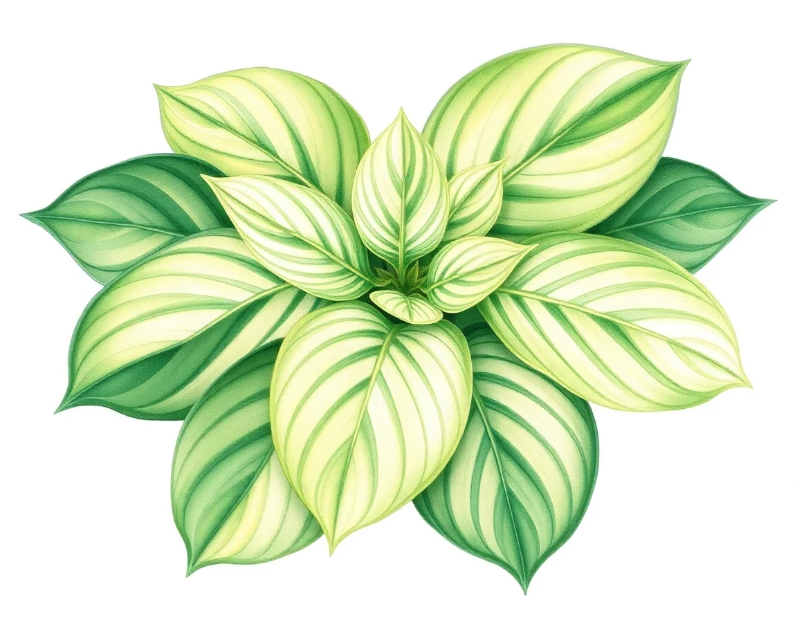 Watercolor illustration of Hosta 'John Metzgar'