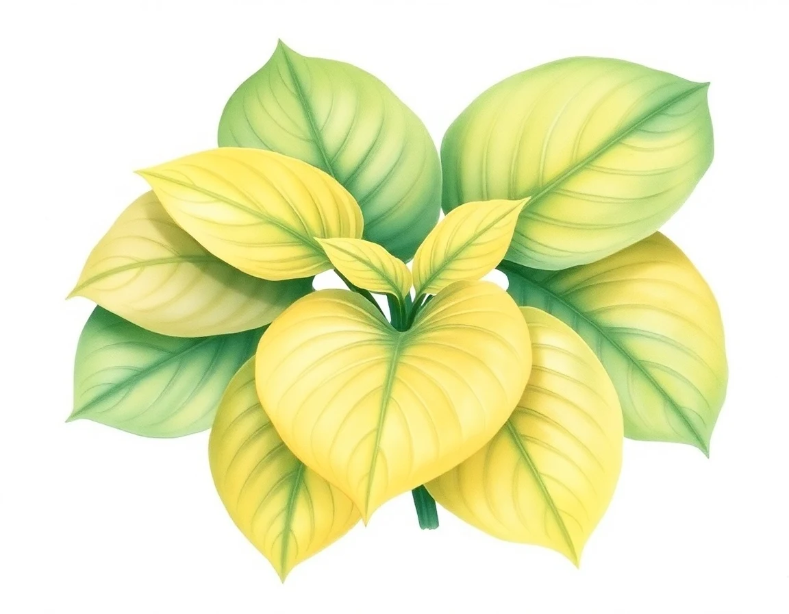 Watercolor illustration of Hosta 'John Q. Adams'