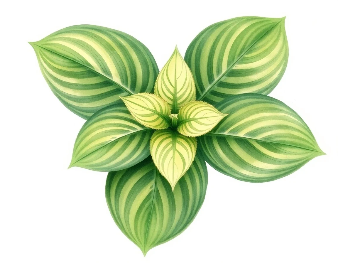 Watercolor illustration of Hosta 'John Wargo'