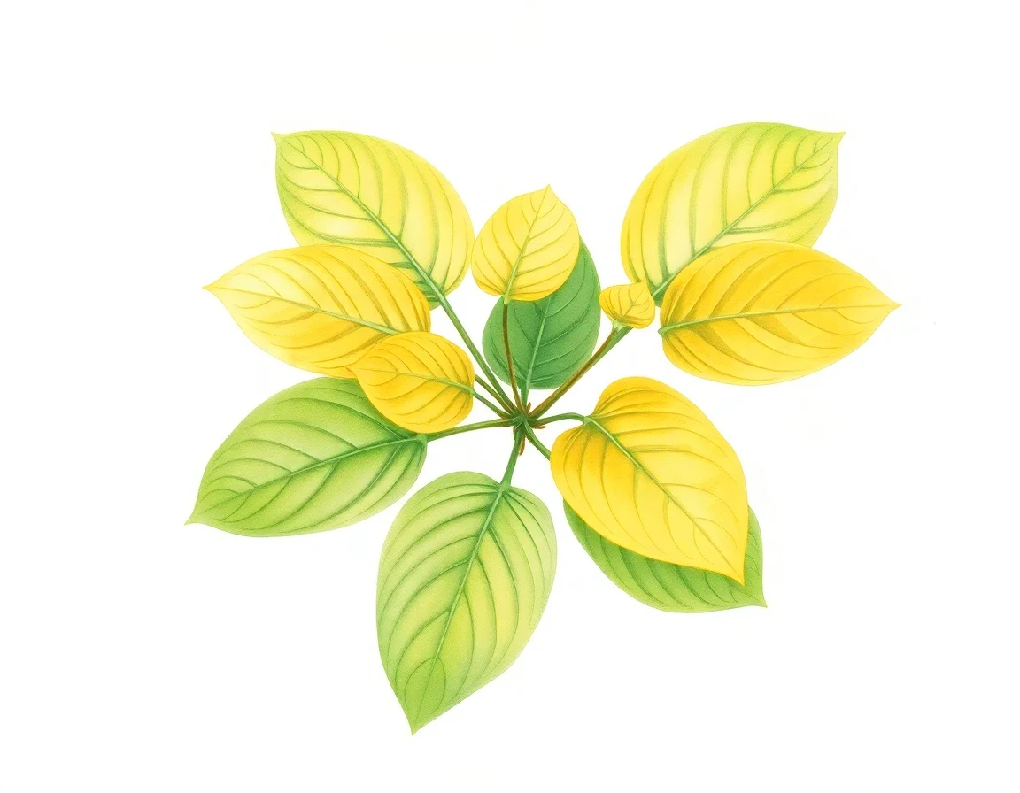 Watercolor illustration of Hosta 'Johnny Oh'