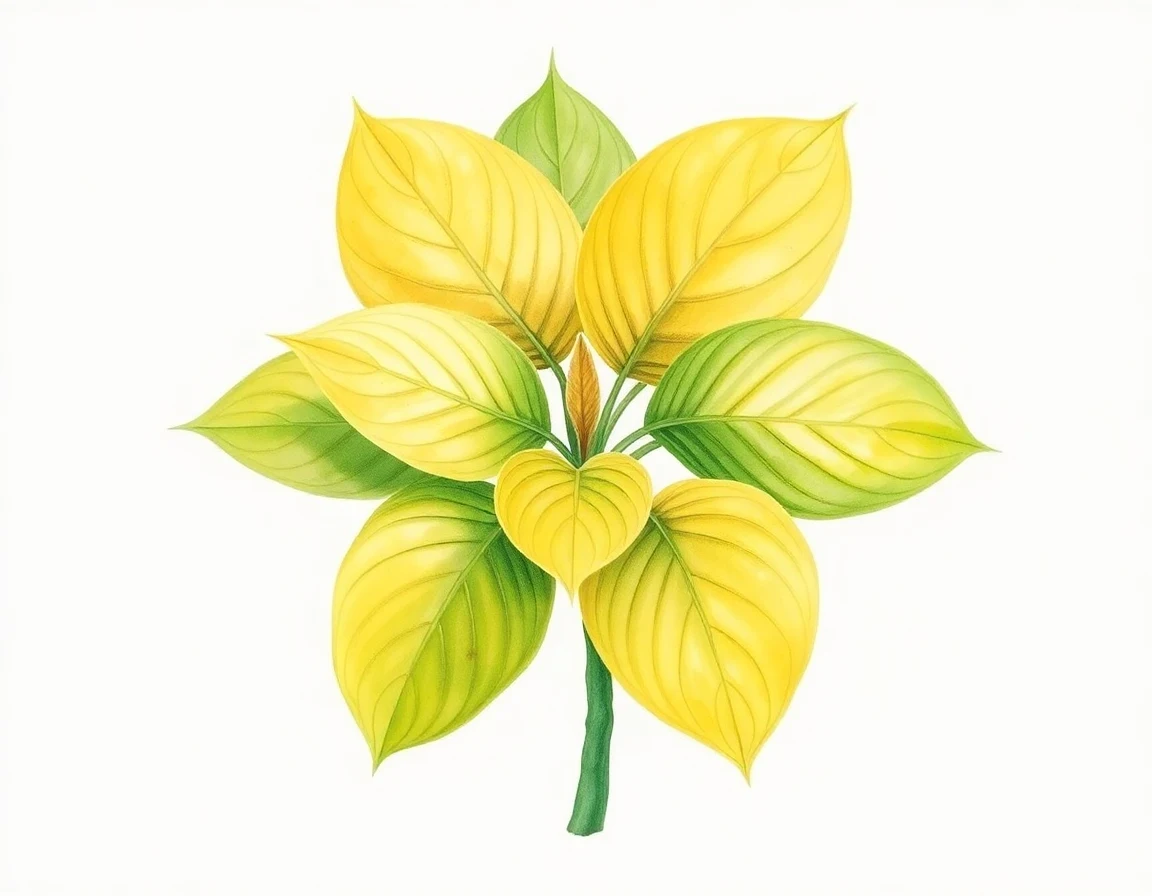 Watercolor illustration of Hosta 'Johnson's Olympic Gold'