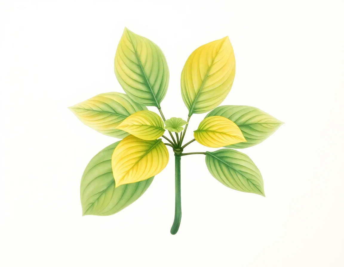 Watercolor illustration of Hosta 'Joker'