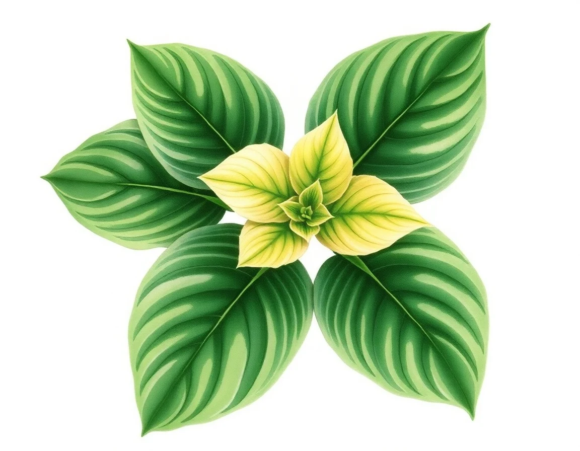 Watercolor illustration of Hosta 'Jolly Green Dwarf'