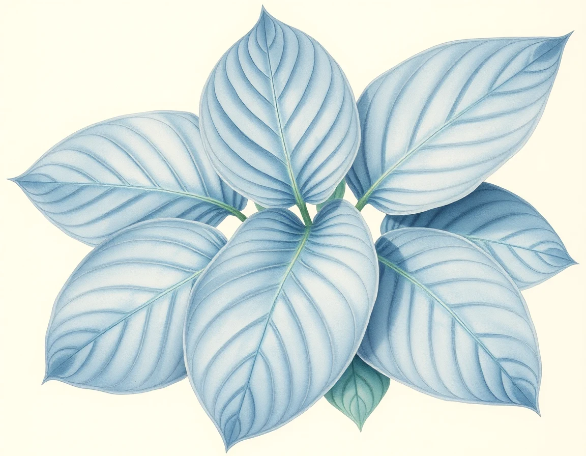Watercolor illustration of Hosta 'Jordan's Heart'