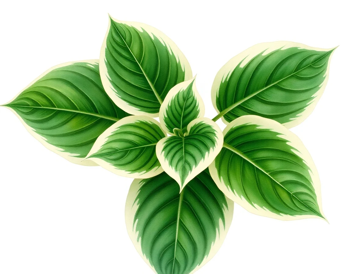 Watercolor illustration of Hosta 'Josephine'