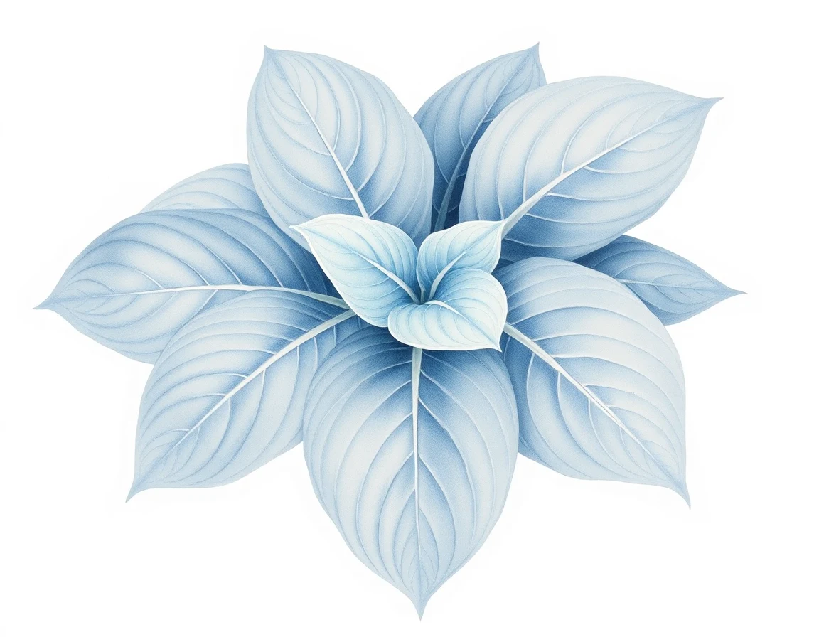 Watercolor illustration of Hosta 'Joshua's Banner'