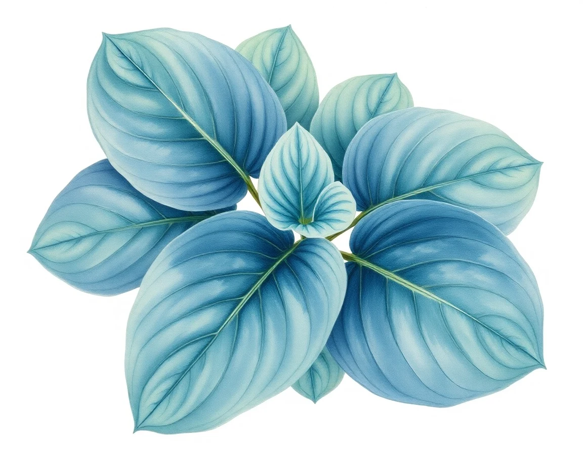 Watercolor illustration of Hosta 'Jotunheim'