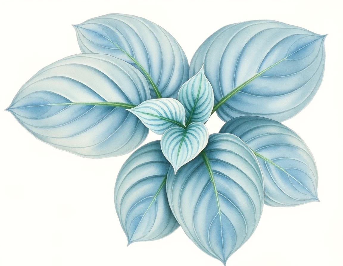 Watercolor illustration of Hosta 'Joy Ride'