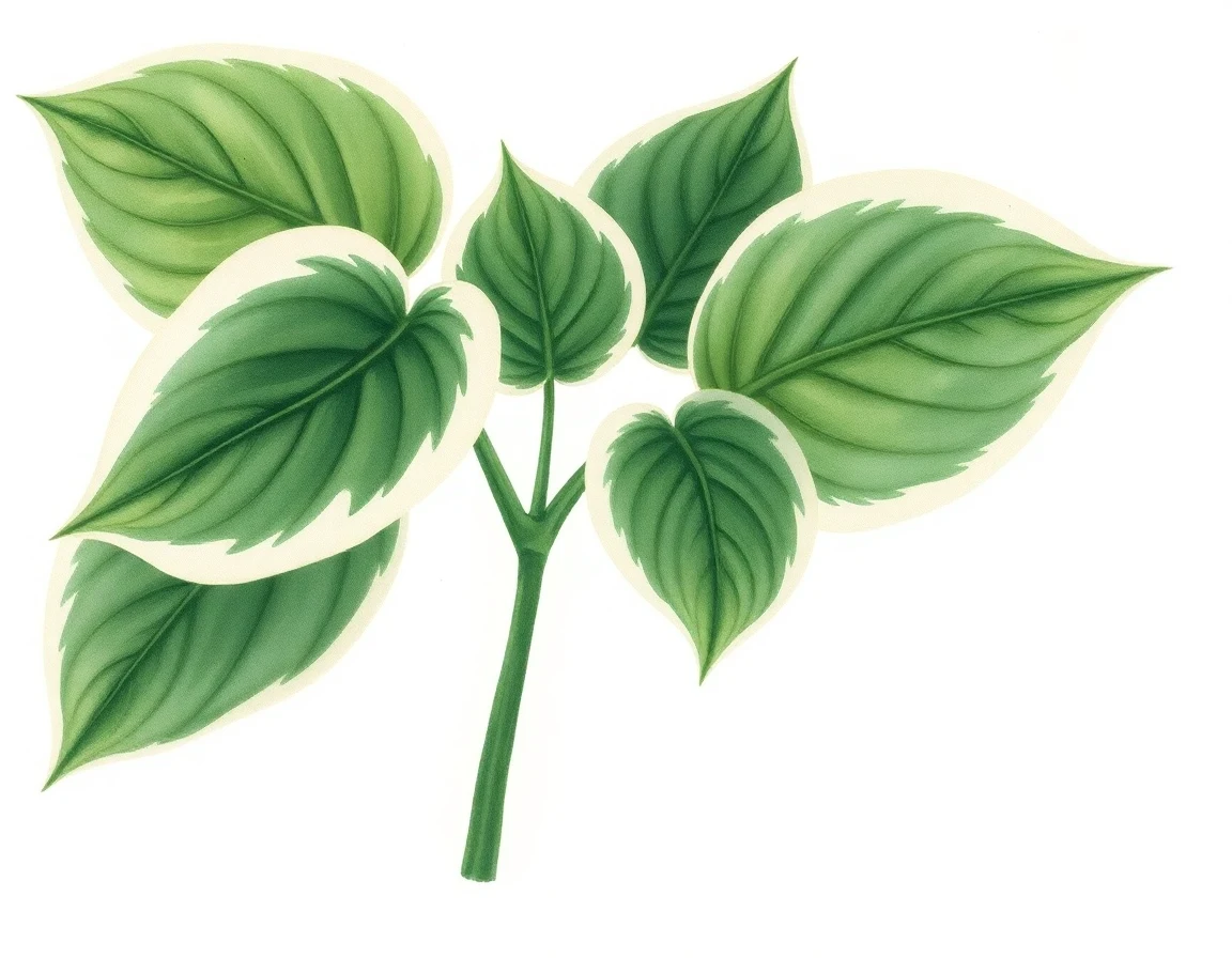 Watercolor illustration of Hosta 'Joyce Trott'