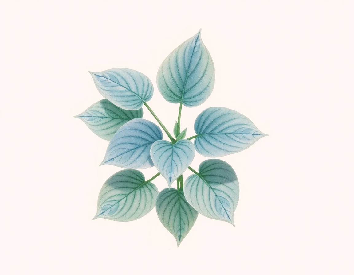 Watercolor illustration of Hosta 'Joyful'