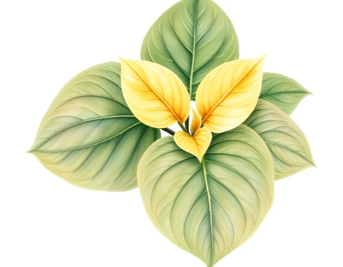 Watercolor illustration of Hosta 'Jubilee'