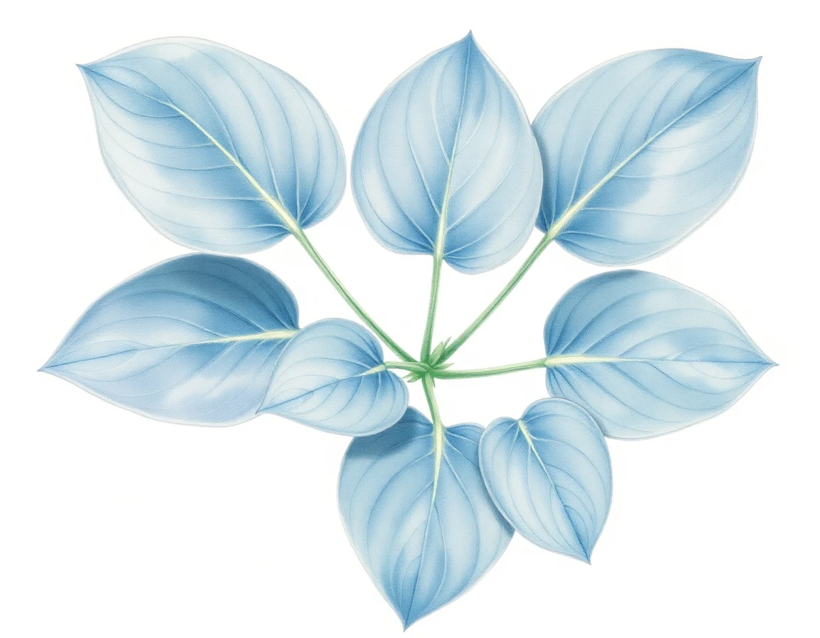 Watercolor illustration of Hosta 'Judy Rocco'
