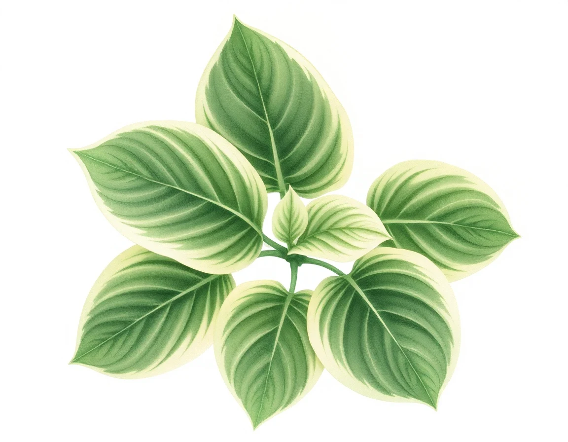 Watercolor illustration of Hosta 'Jujen'